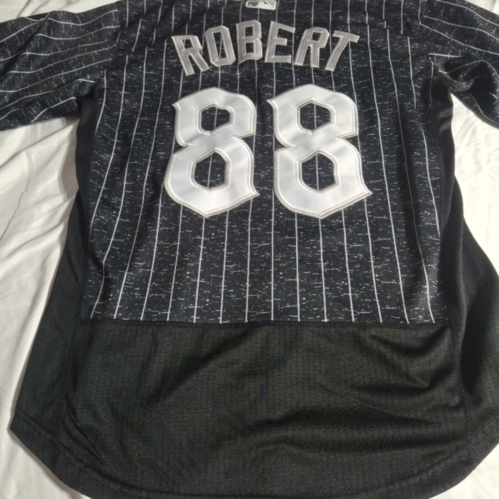 Nike Black Pinstripe 'Robert' 88 Baseball Jersey